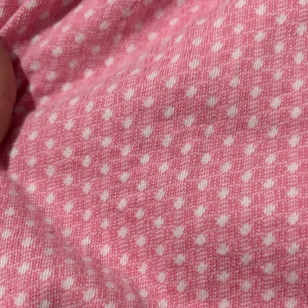 Harper Canyon 7 Charming Pink white dots Kids Romper ruffled neckline nwot